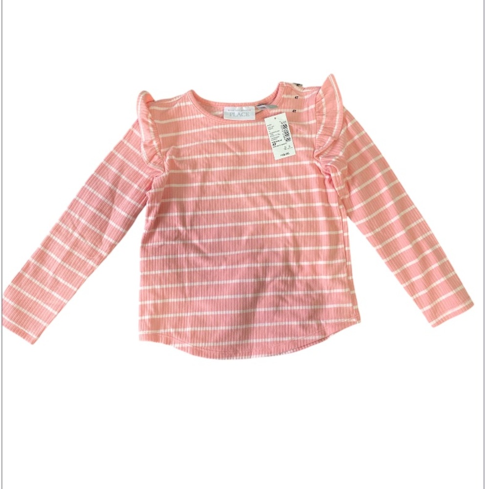 Place Pink and White Striped Long Sleeve Tee